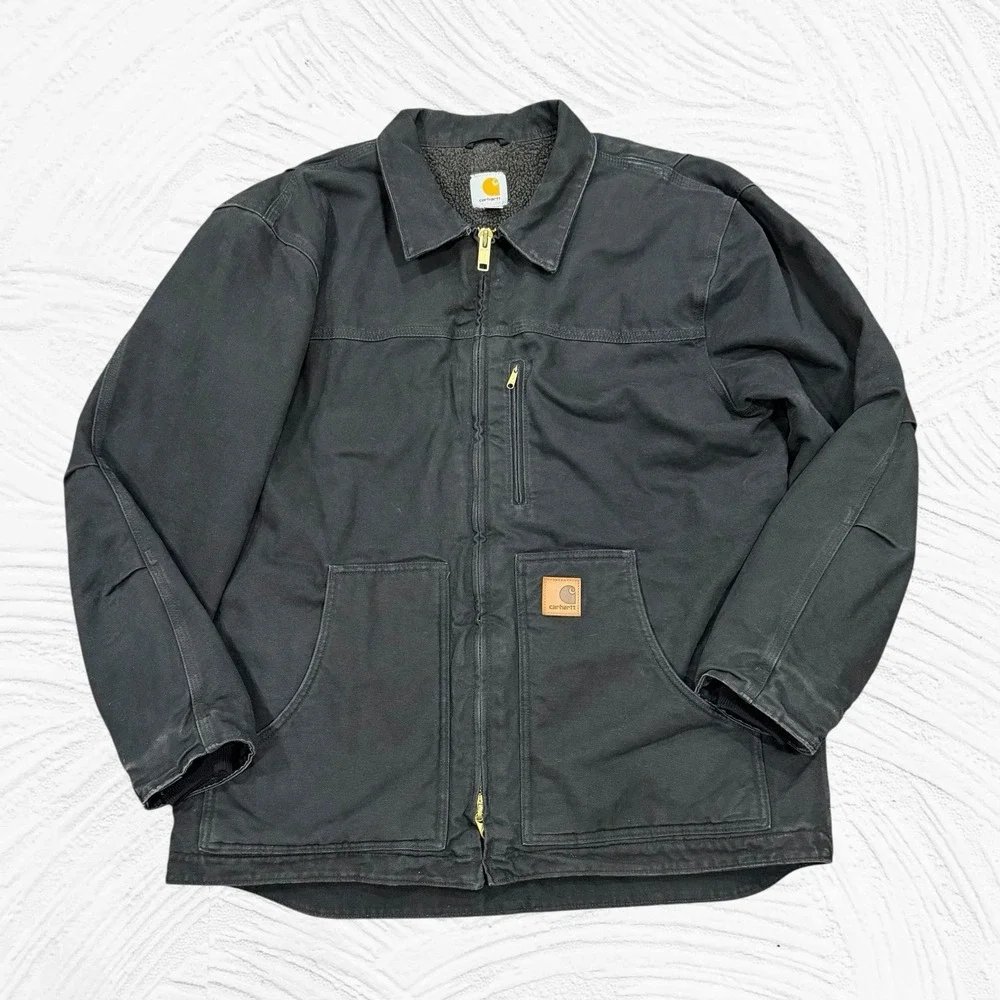 Carhartt Sandstone Ridge Jacket Coat C61 BLK Sherpa Men's Size Large